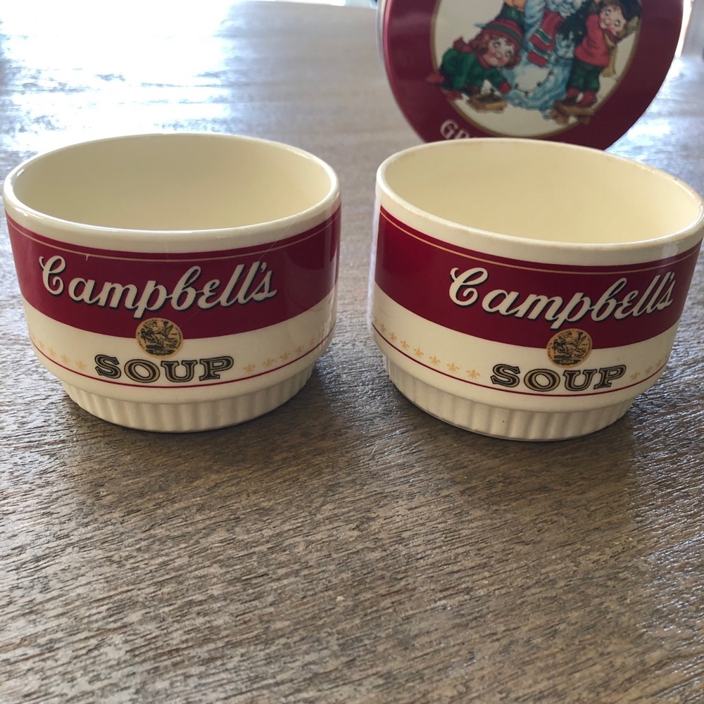 2 Vintage Campbell Soup Small Bowls and Tin - Picture 3 of 9